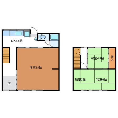 萱場町３丁目貸家の物件間取画像